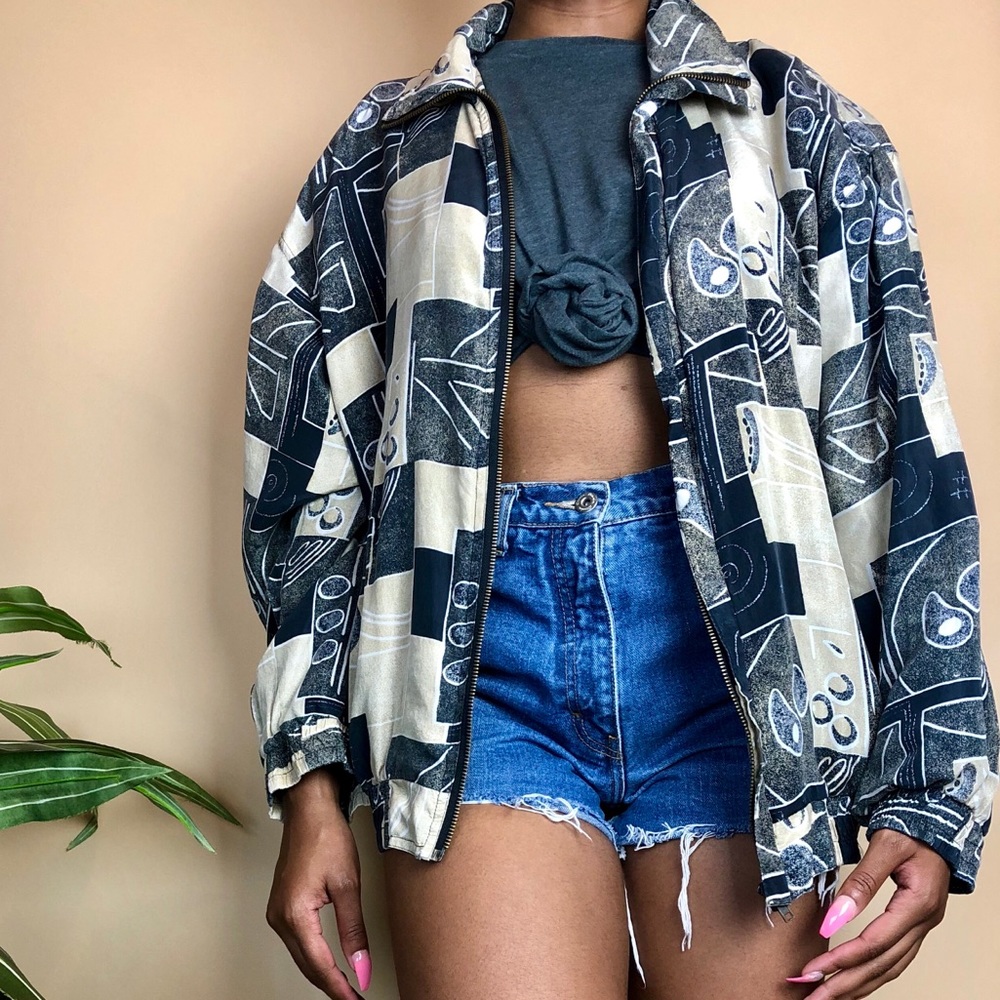 Vintage silk bomber jacket